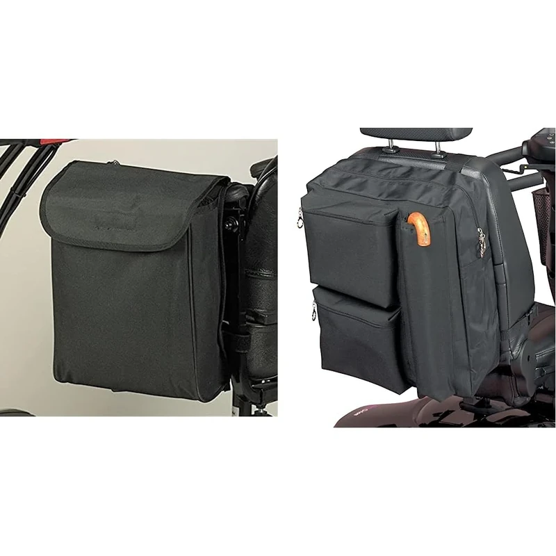 Homecraft Wheelchair/Mobility Scooter Pannier Bag, Versatile Storage, Waterproof & Washable & Deluxe Scooter Bag, Waterproof, Mobility Aids, Black