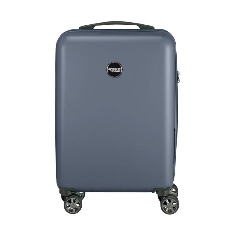 Princess Traveller PT01 Deluxe - Made from Recycled Materials - 7 Colours and 3 Sizes - 4 Double Swivel Wheels - Recessed TSA Lock, Platinum Navy, Mittel Reisekoffer, Hard Shell Trolley with Swivel