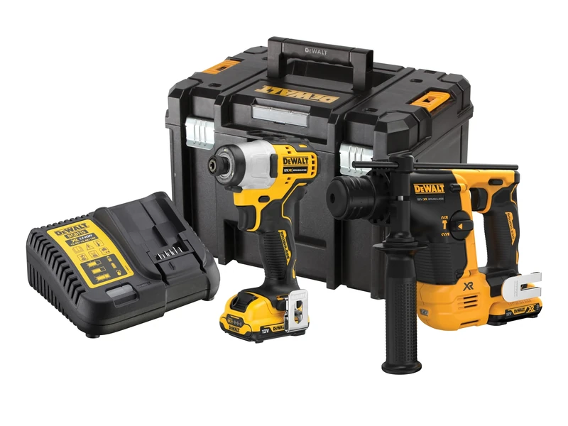 DEWALT DCK2104L2T 12v XR Cordless SDS Drill and Impact Driver Kit 2 x 3ah Li-ion