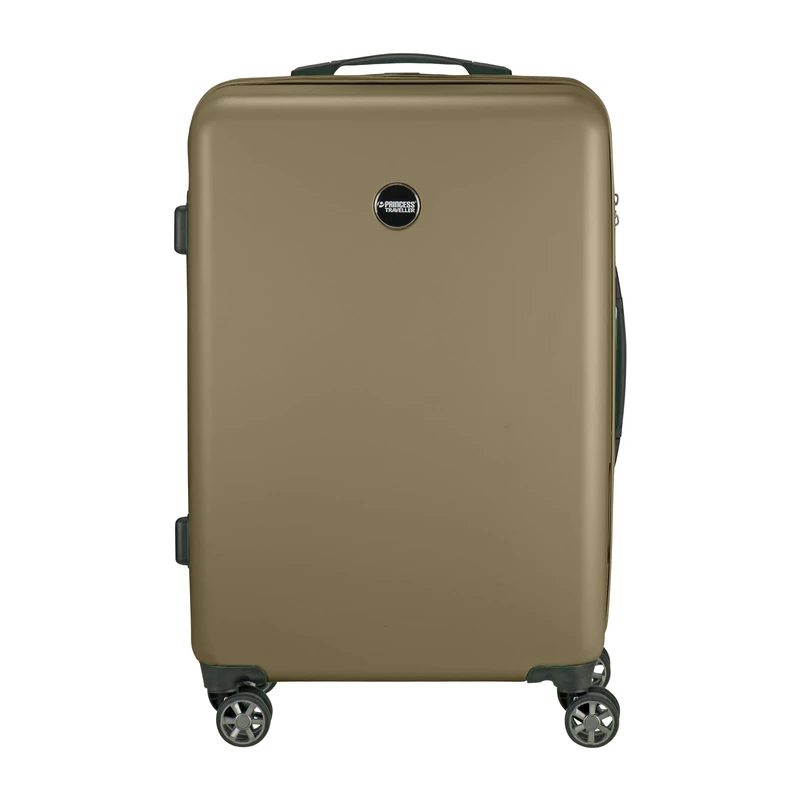 Princess Traveller PT01 Deluxe - Made from Recycled Materials - 7 Colours and 3 Sizes - 4 Double Swivel Wheels - Recessed TSA Lock, Pristine Bronze, Mittel Reisekoffer, Hard Shell Trolley with Swivel