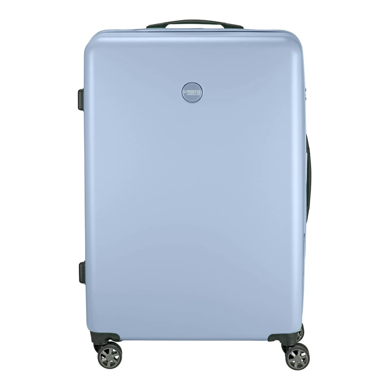 Princess Traveller PT01 Deluxe - Made from Recycled Materials - 7 Colours and 3 Sizes - 4 Double Swivel Wheels - Recessed TSA Lock, Poolhouse Blue, Mittel Reisekoffer, Hard Shell Trolley with Swivel