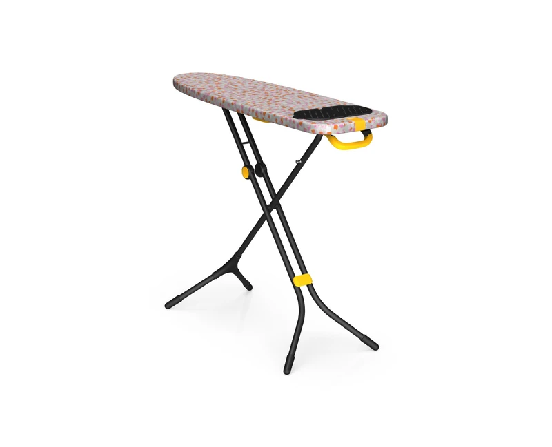 Joseph Joseph Glide Ironing Board 110 x 33cm with Compact Adjustable Legs and Integrated Heat Resistant Steam Iron Rest, Printed Cotton cover, Peach Blossom