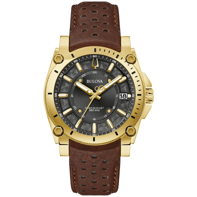 Bulova Men's Analogue Quarz Watch with Leather Strap 97B216