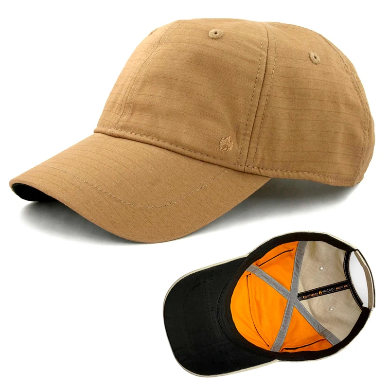 Wazoo Cache Cap | Travel, Tactical & Everyday Carry Cap | 6 Hidden Pockets for Emergency Cash, Documents, Keys and Tools, Coyote Brown, One Size-Large