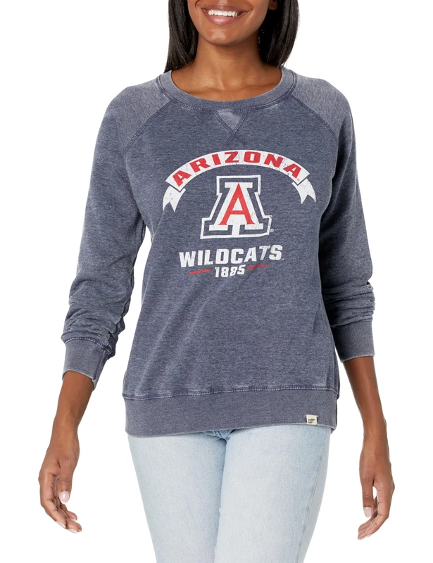 Blue 84 Women's NCAA Officially Licensed Hooded Sweatshirt Burnout Vintage Scholar