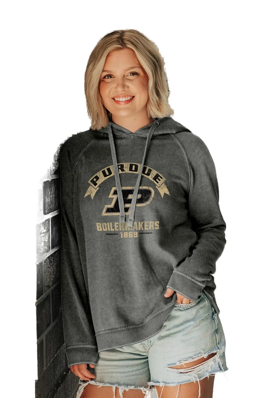 Blue 84 Women's NCAA Officially Licensed Hooded Sweatshirt Burnout Vintage Scholar