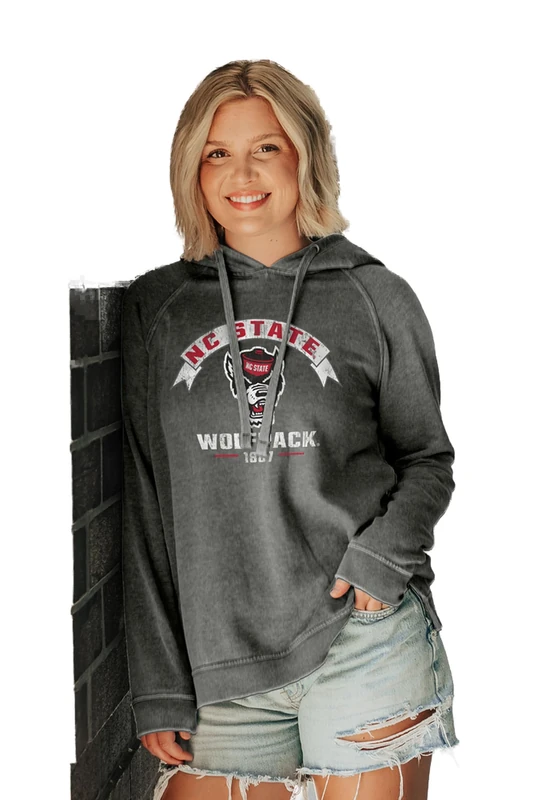 Blue 84 Women's NCAA Officially Licensed Hooded Sweatshirt Burnout Vintage Scholar