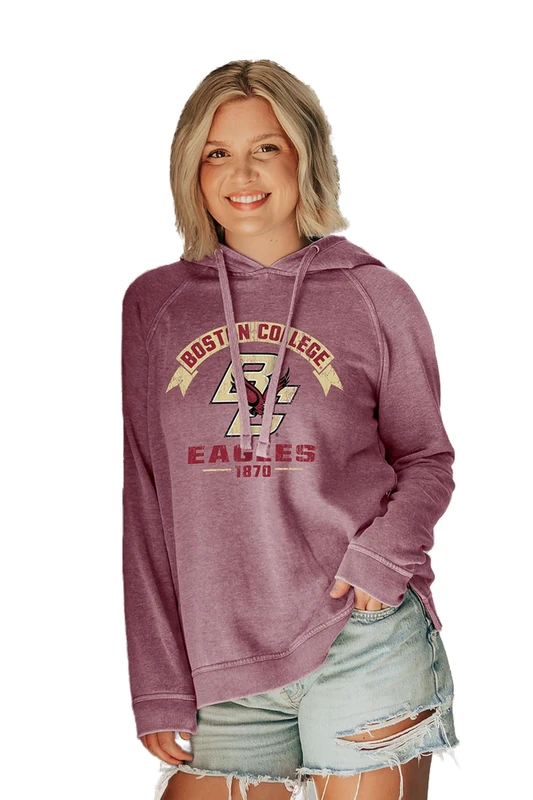 Blue 84 Women's NCAA Officially Licensed Hooded Sweatshirt Burnout Vintage Scholar