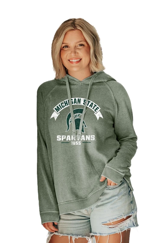Blue 84 Women's NCAA Officially Licensed Hooded Sweatshirt Burnout Vintage Scholar Jumper Style