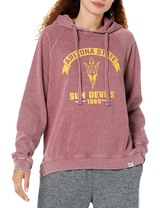 Blue 84 Women's NCAA Officially Licensed Hooded Sweatshirt Burnout Vintage Scholar