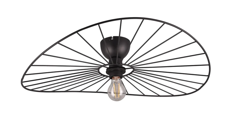 TRIO Reality Ceiling Light Hat R61451032, Metal Matt Black, except 1x E27