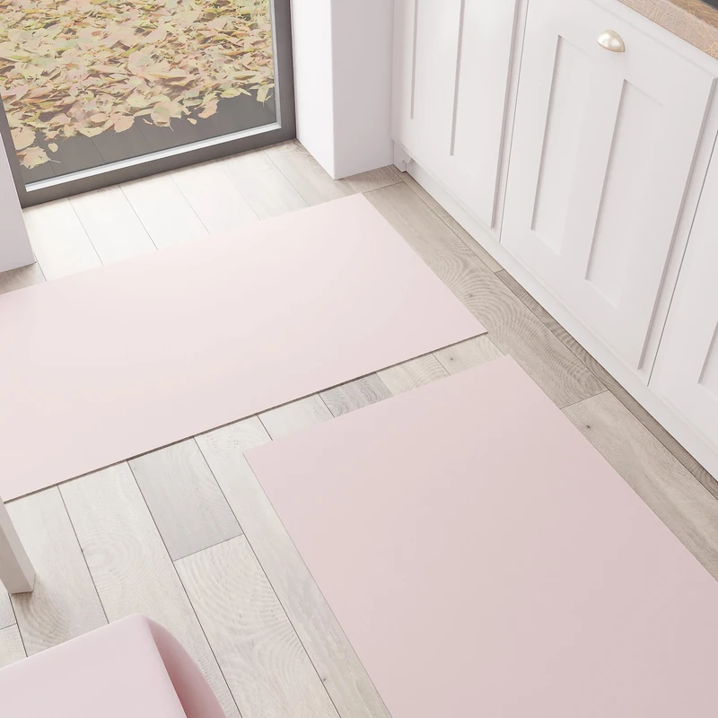 PETTI Artigiani Italiani - Kitchen Rug, Runner, Kitchen Rug, Washable, Non-Slip, Rug Runner, Kitchen Rug, Solid Colour, 52 x 340 cm, Powder, 100% Made in Italy