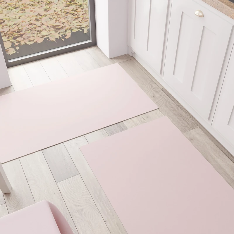 PETTI Artigiani Italiani - Kitchen Rug, Kitchen Runner, Washable Non-Slip Kitchen Rug, Non-Slip Rug, Kitchen Runner, Plain Rug, 52 x 480 cm, Powder, 100% Made in Italy