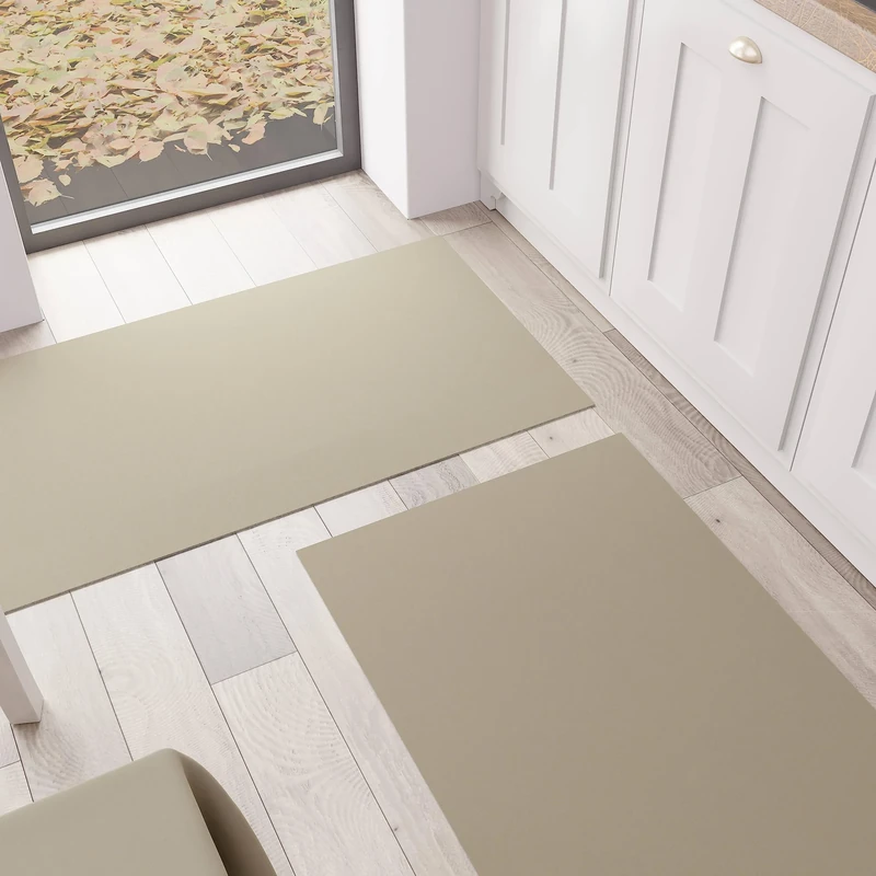 PETTI Artigiani Italiani - Kitchen Rug, Kitchen Runner, Washable, Non-Slip, Kitchen Runner, Plain, 52 x 440 cm, Taupe, 100% Made in Italy