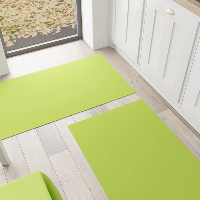 PETTI Artigiani Italiani - Kitchen Rug, Runner, Kitchen Rug, Washable, Non-Slip, Rug Runner, Kitchen Rug, Plain Colour, 52 x 340 cm, Light Green, 100% Made in Italy