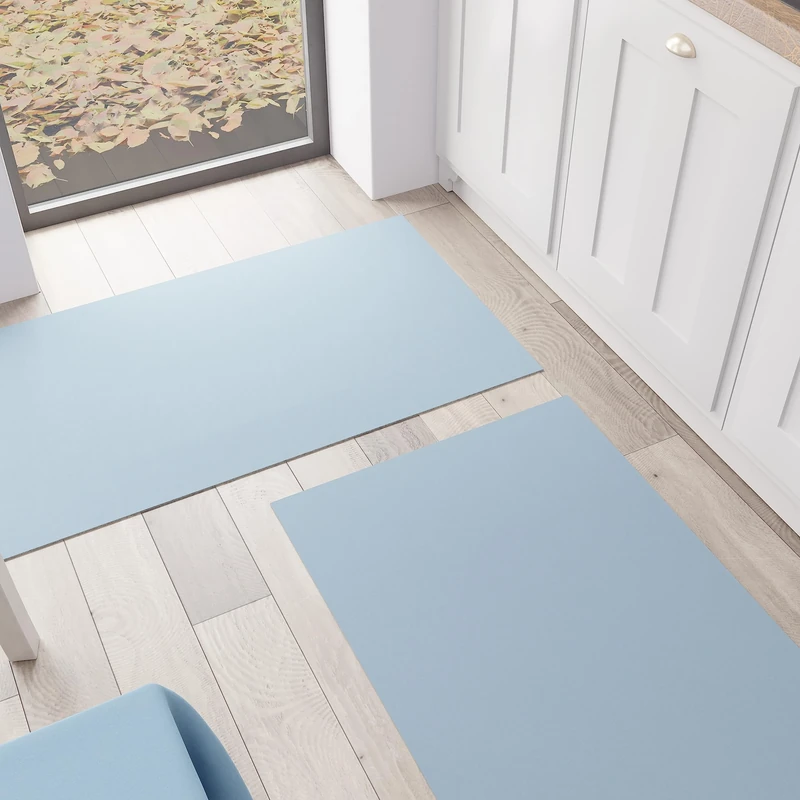 PETTI Artigiani Italiani - Kitchen Rug, Runner, Kitchen Rug, Washable, Non-Slip, Rug Runner, Kitchen Rug, Solid Colour, 52 x 480 cm, Light Blue, 100% Made in Italy