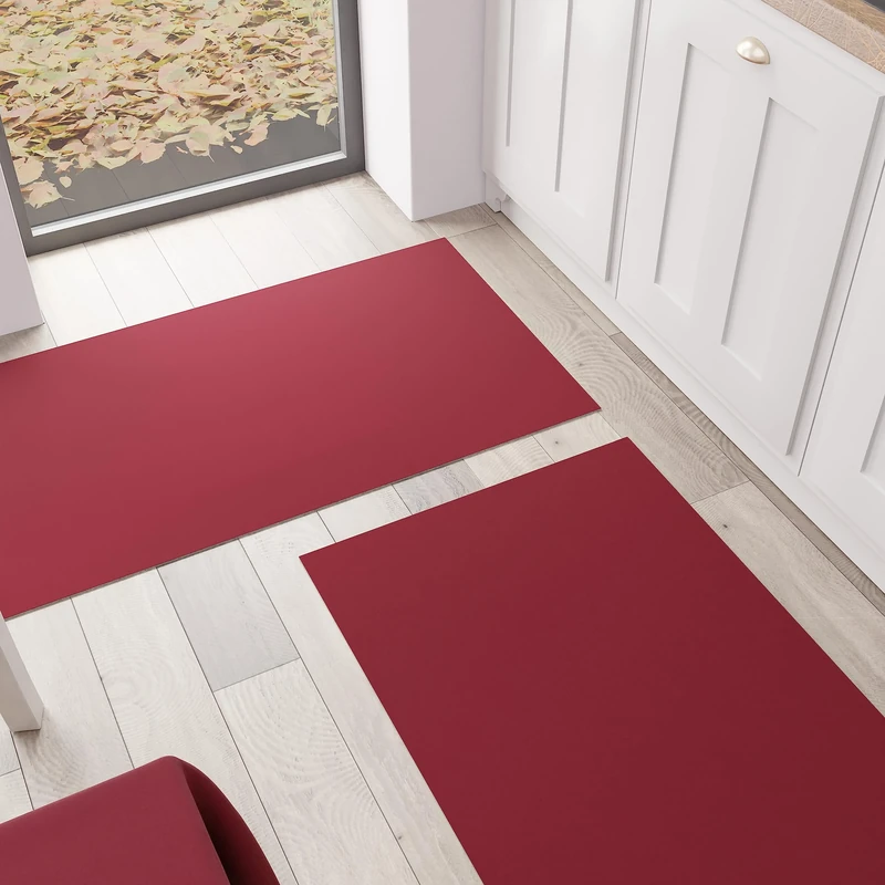 PETTI Artigiani Italiani - Kitchen Rug, Runner, Kitchen Rug, Washable, Non-Slip, Rug Runner, Kitchen Rug, Solid Colour 52 x 380 cm, Bordeaux, 100% Made in Italy