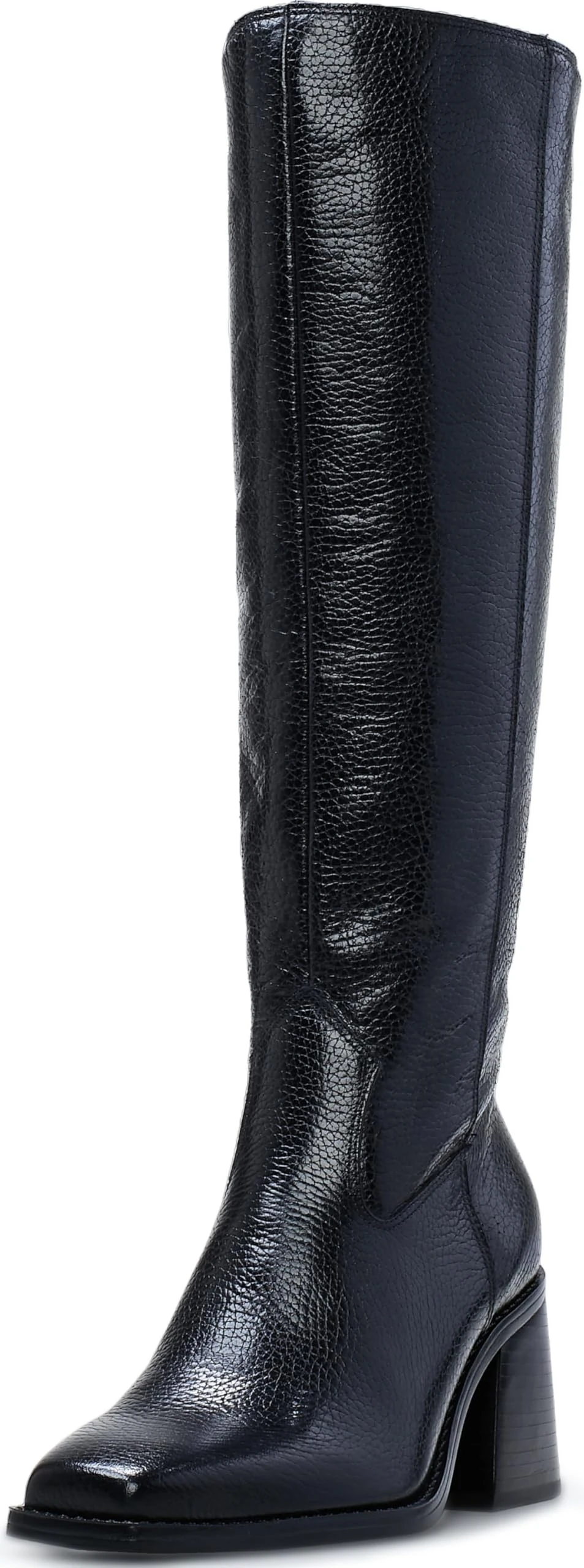 Vince Camuto Women's Sangeti Knee High Boot, Black Leather Wide Calf, 2 UK