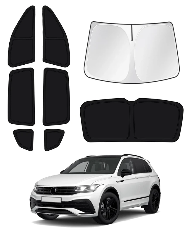 Canvcle Sunshades for 2018-2023 Volkswagen VW Tiguan Accessories Windshield Sunshade Side Rear Windows Sun Visor Privacy Protection Keep Vehicle Cool Black 6PCS