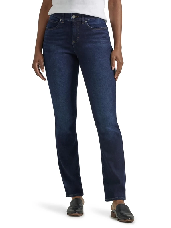 Lee Women's Ultra Lux Comfort with Flex Motion Straight Leg Jean, Main Thrill, 18 US