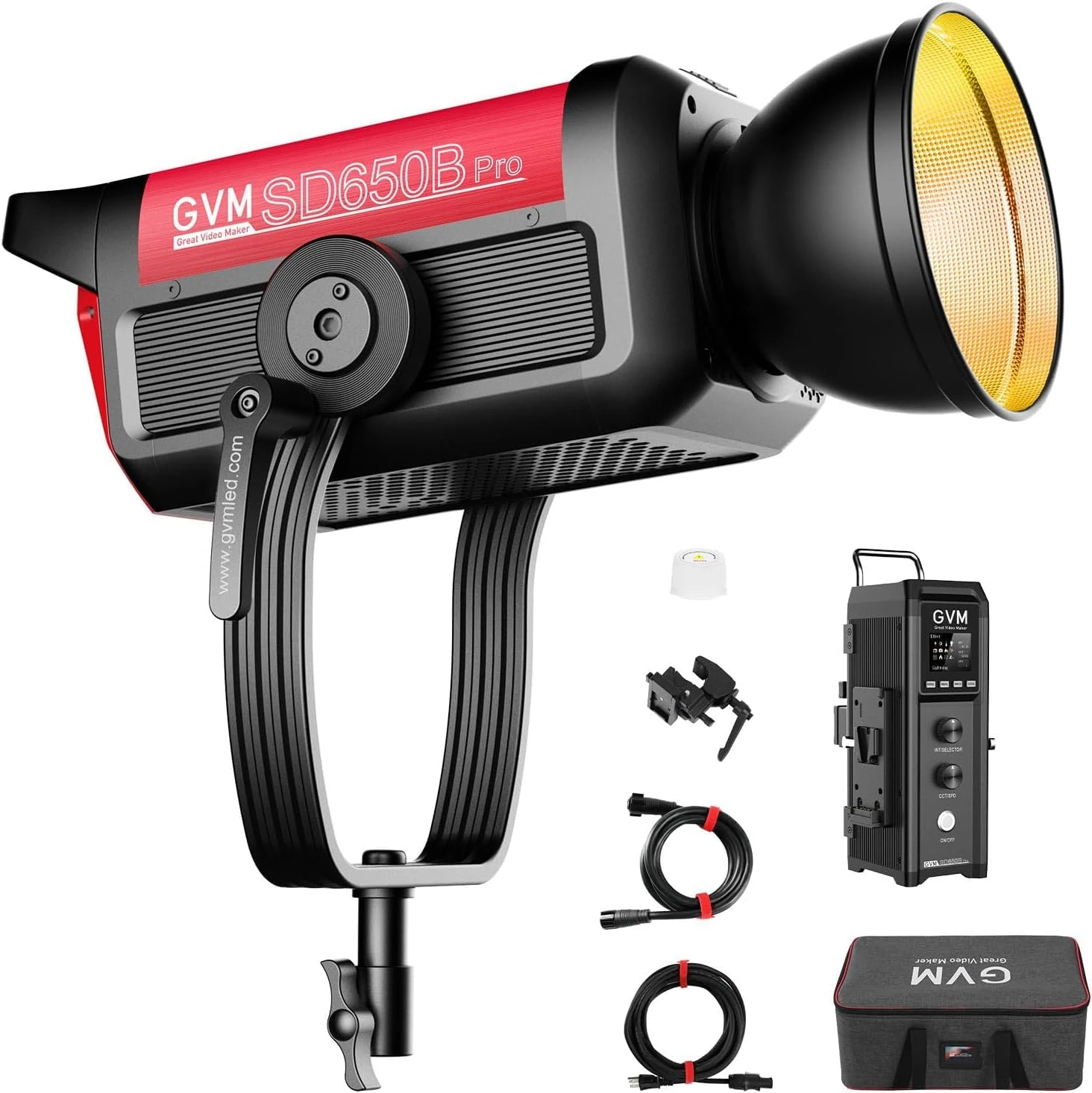 GVM Pro SD650B 650W Led Video Light, Studio Light with Bowen Mount, 81300lux/m Photography Lighting kit with 45° Standard Cover, Continuous Output Video Lighting with Controller, CRI 97+, 2700-6800K