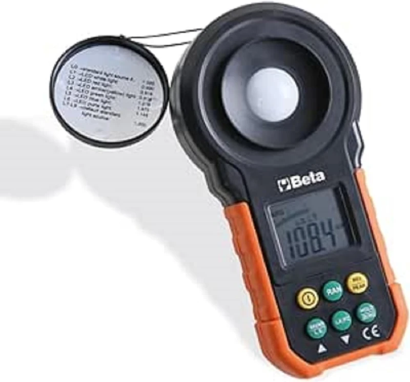 Beta 1760LX Portable Digital Luxmeter with External Rubber and 9V Battery for Operation and Weight 162g