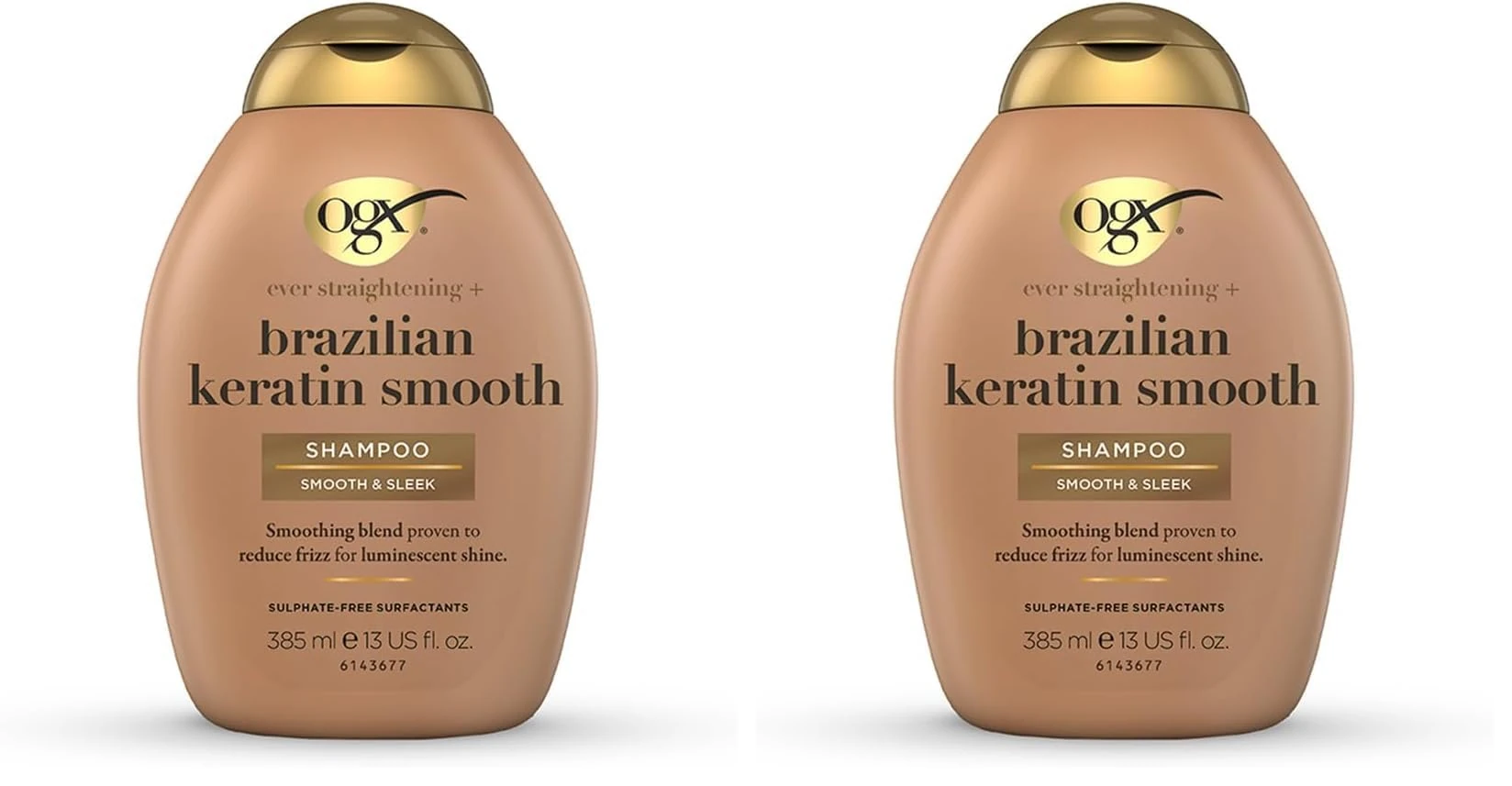 OGX Brazilian Keratin Smooth Shampoo, 385ml (Pack of 2)