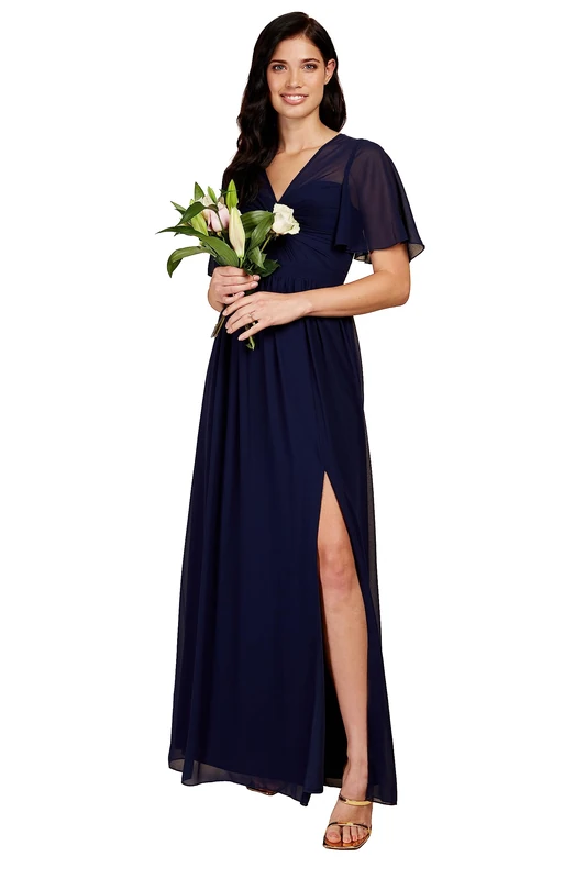 Navy Knot Detail Maxi Dress, 12