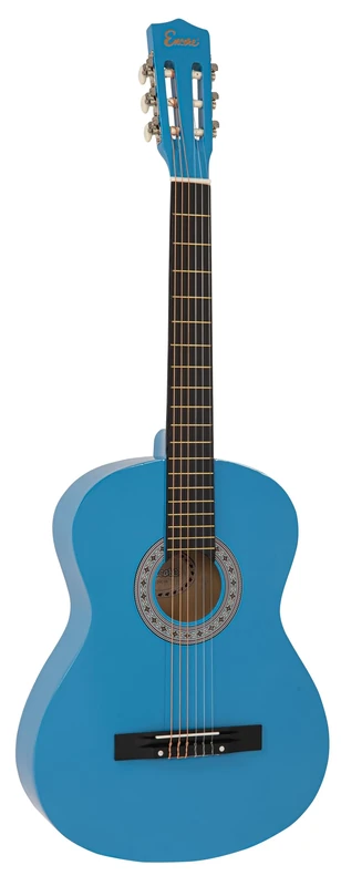 Encore 4/4 Classical Guitar Starter Pack – Blue | Full Size Nylon String Guitar for Beginners with Bag, Strap, Pitch Pipe, Picks & Online Lessons