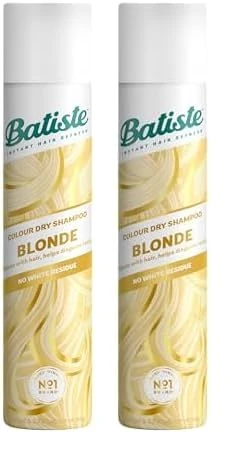 Batiste Dry Shampoo in Blondes with a Hint of Colour 200ml, No Rinse Spray to Refresh Hair in Between Washes, No White Residue for Blonde or Highlighted Hair (Pack of 2)
