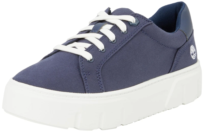 Timberland Women's Laurel Court Low Lace-up Trainers, Navy Canvas, 37 EU Weit