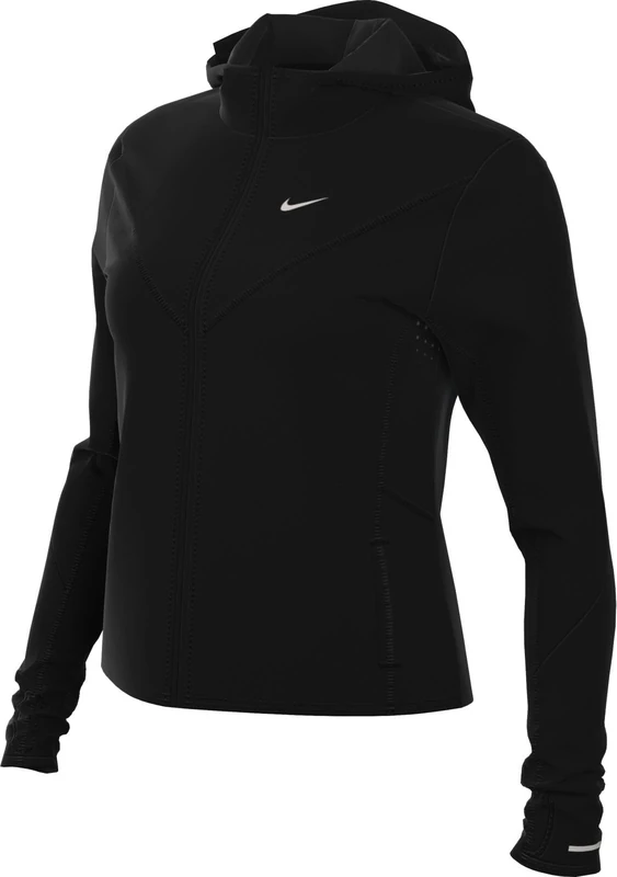 NIKE FB7480-010 W NK SWIFT UV JKT Jacket Women's BLACK/REFLECTIVE SILV Size XL