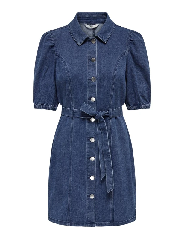 ONLY Women's Onlvibbe SS Belt DNM Dress MBD Noos Denim Dress, Medium Blue (Medium Blue Denim), L