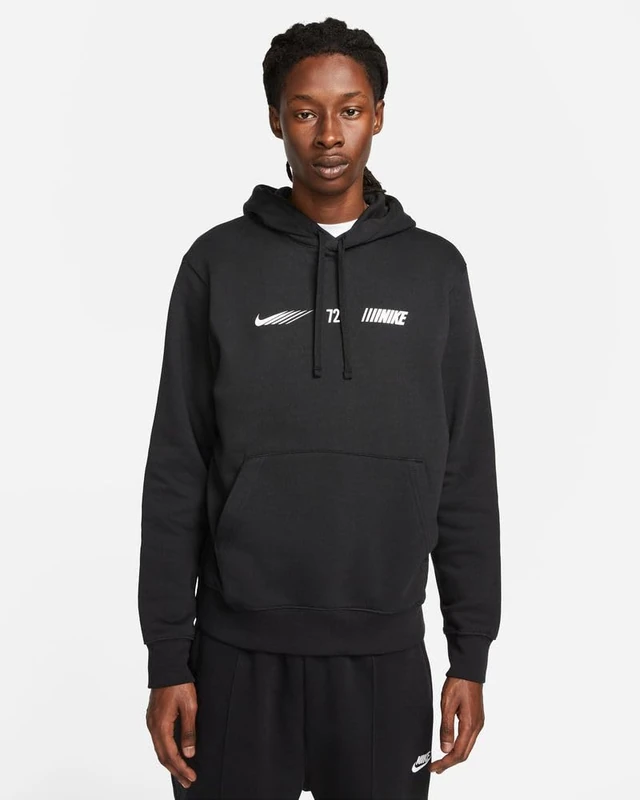 NIKE FN4895-010 M NSW SI PO HOODIE FLC BB Sweatshirt Men's BLACK Size XS