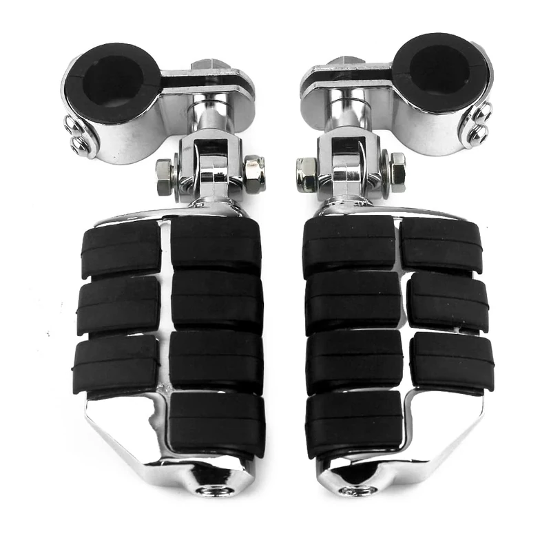 Motorcycle Universal Highway Pegs Foot Rests Fit Engine Guard Crash Bar 1-1/4" Or 1" Compatible with BMW Harley davidson Yamaha Honda