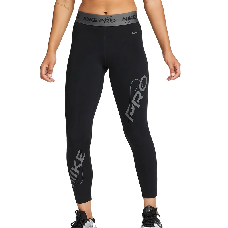 NIKE FB5488-010 W NP DF MR GRX 7/8 TGHT Leggings Women's BLACK/IRON GREY Size M - Image 1