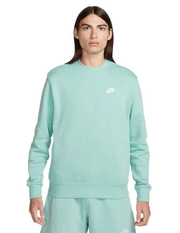 NIKE BV2662-309 M NSW CLUB CRW BB Sweatshirt Men's MINERAL/WHITE Size XS