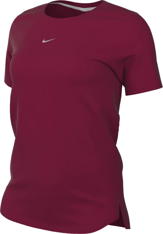 NIKE DD0618-620 W NK ONE LUXE DF SS STD TOP Sweatshirt Women's NOBLE RED/REFLECTIVE SILV Size XS
