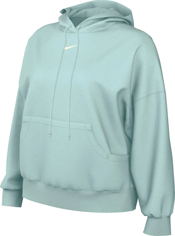 NIKE DQ5858-346 W NSW PHNX FLC OOS PO HOODIE Sweatshirt Women's JADE ICE/SAIL Size XL-S