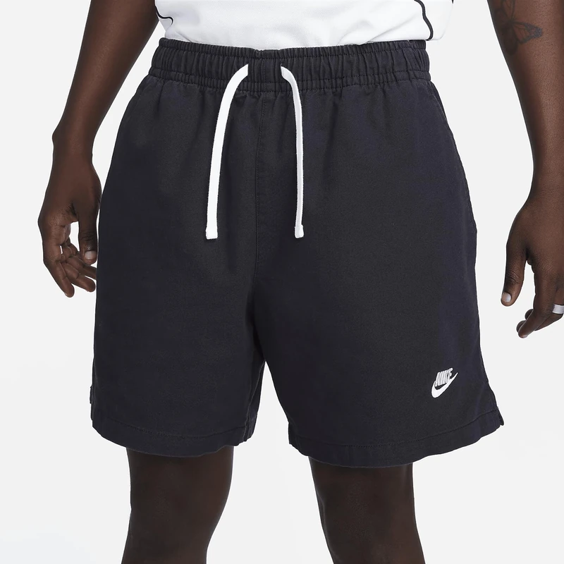 NIKE DX0619-010 M NK Club+ WVN Flow Short WASH Shorts Men's Black/White Size L