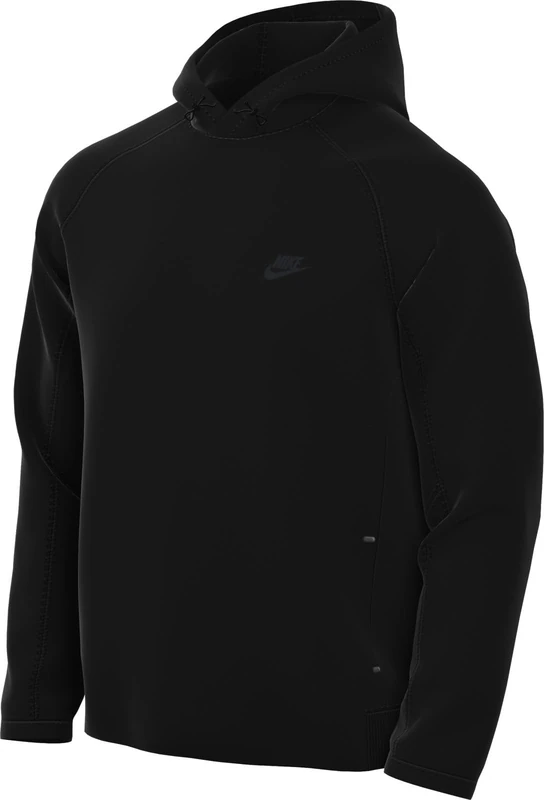 NIKE FB8016-010 M NK TCH FLC PO HOODIE Sweatshirt Men's BLACK/BLACK Size XL