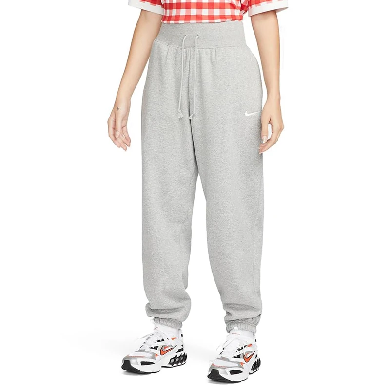 NIKE DQ5887-063 W NSW PHNX FLC HR OS Pant Pants Women's DK Grey Heather/SAIL Size XL-S