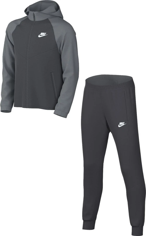 NIKE FD3072-084 K NSW TRACKSUIT POLY HD FZ LBR Jacket Unisex SMOKE GREY/ANTHRACITE/WHITE Size XL - Image 1