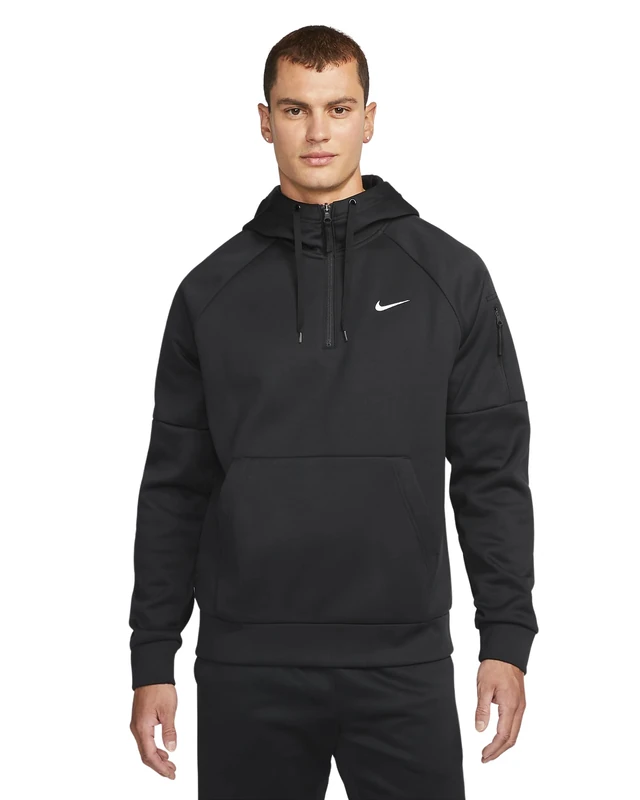 NIKE DQ4844-010 M NK TF HD QZ Sweatshirt Men's BLACK/BLACK/WHITE Size 3XL