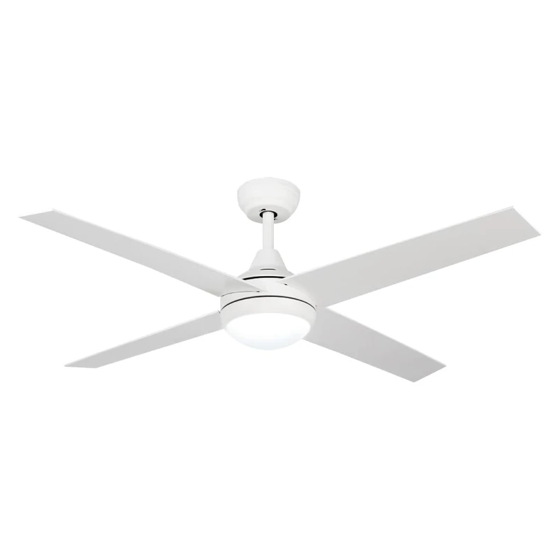 M Ledme - Ceiling Fan with Minimal White LED Light 55W, Remote Control, Low Consumption, DC 27W Motor+Led Light 18W, 6 Speed, Silent, 4 Blades, Winter-Summer, Timer. - Image 1