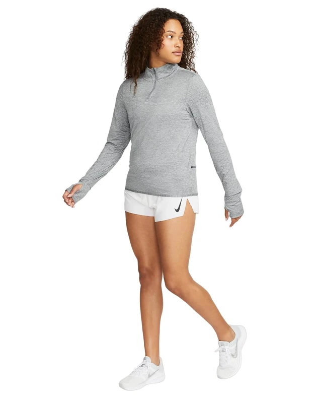 NIKE FB4316-084 W NK SWIFT ELMNT DF UV HZ TOP Sweatshirt Women's SMOKE GREY/LT SMOKE GREY/REFLECTIVE Size XS