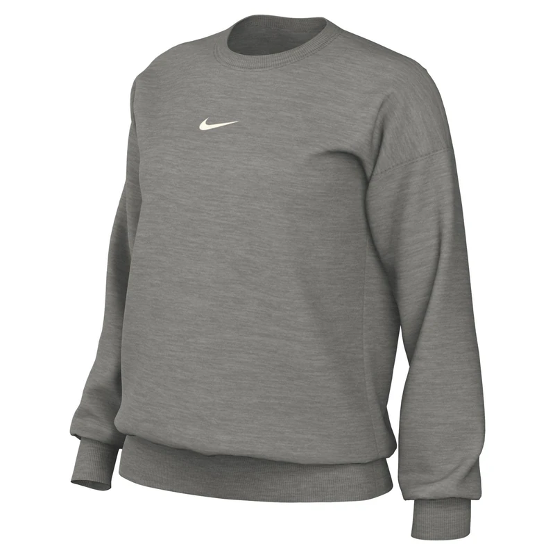 NIKE DQ5733-063 W NSW PHNX FLC OS CREW Sweatshirt Women's DK GREY HEATHER/SAIL Size 2XL-S