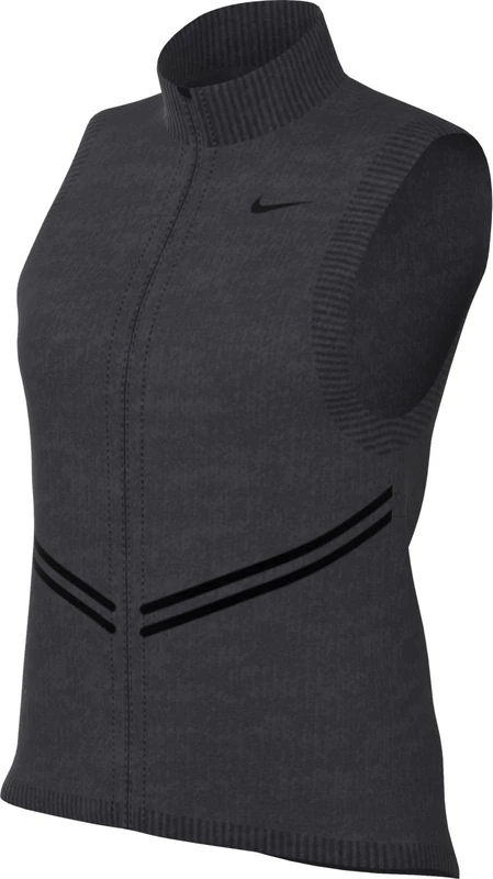 NIKE FB4469-010 W NK SWIFT WOOL TF MDLR VEST Jacket Women's BLACK/DK SMOKE GREY/BLACK Size XS