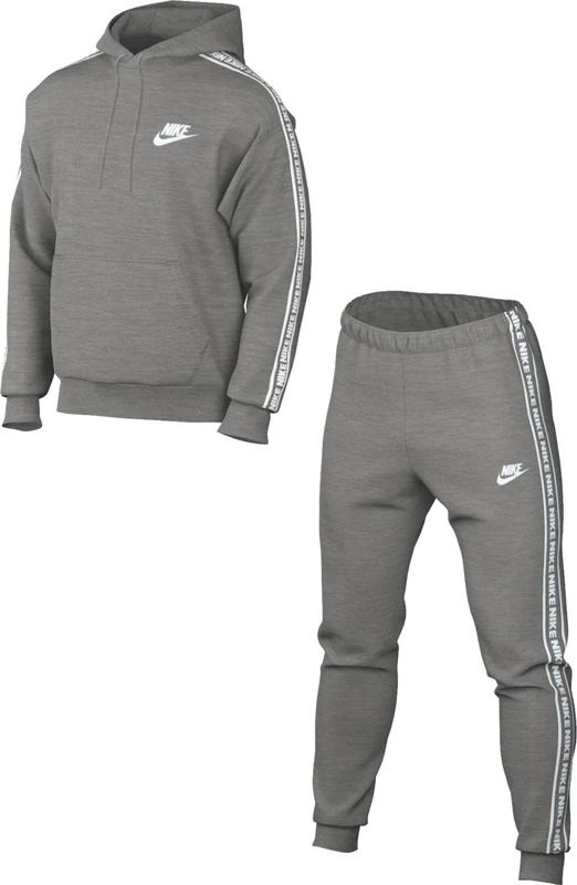 NIKE FB7296-063 M NK Club FLC GX HD TRK Suit Tracksuit Men's DK Grey Heather/White Size XS