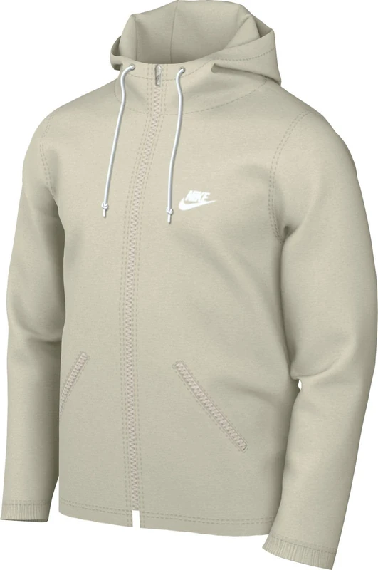NIKE FB7397-072 M NK CLUB WVN FZ JKT Jacket Men's LIGHT BONE/WHITE Size XL